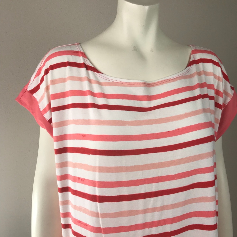 Coral Striped Shirt Size Xl - Picture 3 of 5